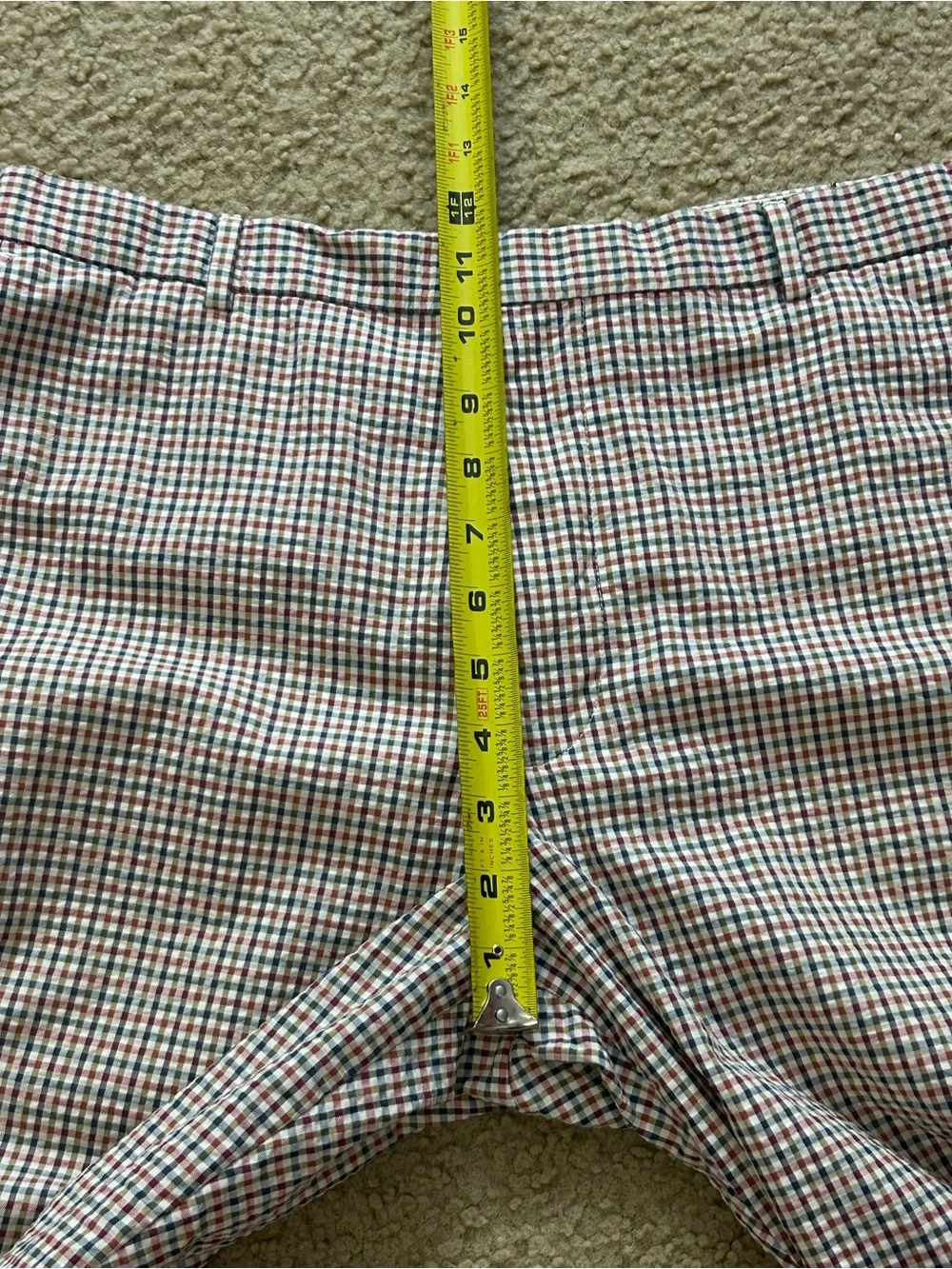 J. Crew Seersucker Gingham Check Pants Mens 34x32 Multicolor Cotton Straight Leg